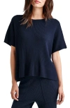 Splendid Georgie Short Sleeve Rib Sweater In Navy