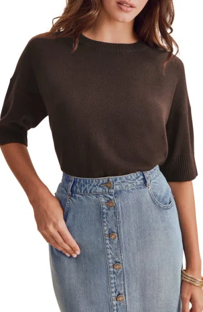 Splendid Georgie Short Sleeve Sweater In Brown