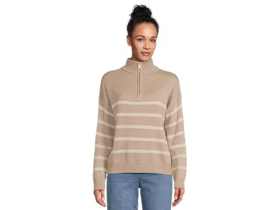 Splendid Georgie Stripe 1/4 Zip Sweater In Multi