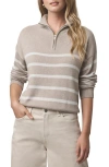 Splendid Georgie Stripe Oversize Quarter Zip Sweater In Multi