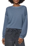 Splendid Georgie Stripe Oversize Sweater In Blue