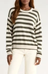 Splendid Georgie Stripe Oversize Sweater In Brown