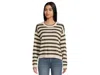 Splendid Georgie Stripe Pullover Sweater In Black