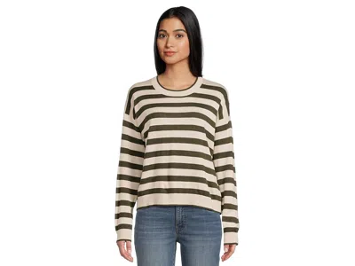 Splendid Georgie Stripe Pullover Sweater In Black
