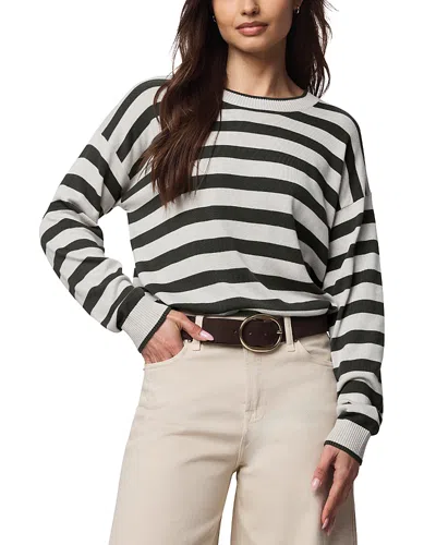 Splendid Georgie Stripe Pullover Sweater In Black