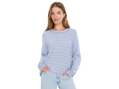 Splendid Georgie Stripe Pullover Sweater Women's Sweater Blue Mist/ Pale Oak Heather: Sm (women's 2-4), Cashm In Red