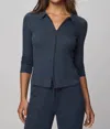 Splendid Georgie Two-way Zip Cardigan In Ice Navy In Multi
