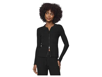 Splendid Georgie Two Zip Sweater In Black