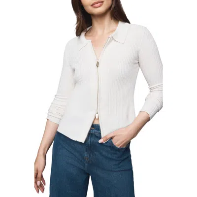 Splendid Georgie Two-way Zip Sweater In Pale Oak Hthr