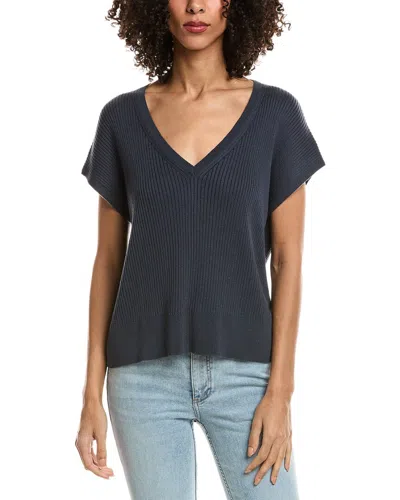 Splendid Georgie V-neck Cashmere-blend Sweater In Blue