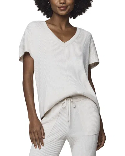 Splendid Georgie V-neck Cashmere-blend Sweater In White