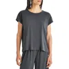 Splendid Giada Sandwash Tie-hem T-shirt In Lead