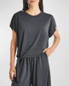 Splendid Giada Sandwash Tie-hem T-shirt In Lead