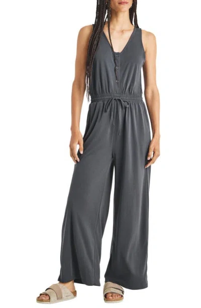 Splendid Giada Sleeveless Sandwash Jumpsuit In Lead