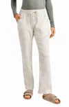 Splendid Gianna Crop Drawstring Pants In White In Gold