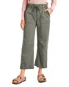 Splendid Gianna Crop Drawstring Pants In Soft Vintage Olive Brown