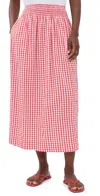 Splendid Gigi Gingham Midi Skirt Firework/white In Multi