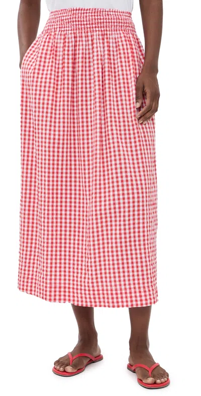 Splendid Gigi Gingham Midi Skirt Firework/white In Multi