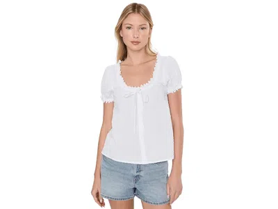 Splendid Gigi Puff Sleeve Top Women's Clothing White: Lg (women's 10-12)