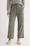 Splendid Gianna Crop Drawstring Pants In Green