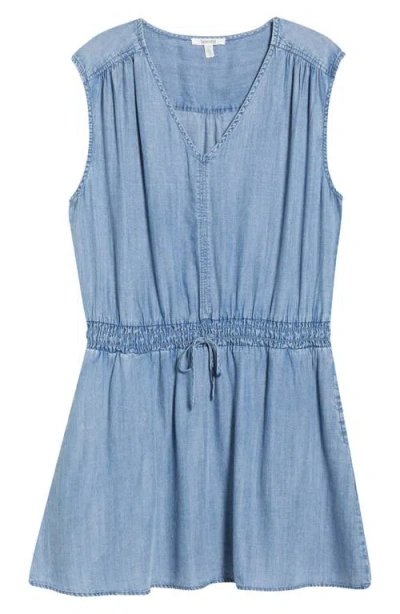 Splendid Ginger Sleeveless Chambray Minidress In Blue