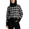 Splendid Ginny Plaid Turtleneck Sweater In Black