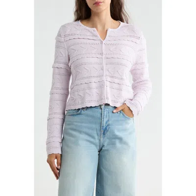 Splendid Giovanna Open Stitch Cardigan In Purple