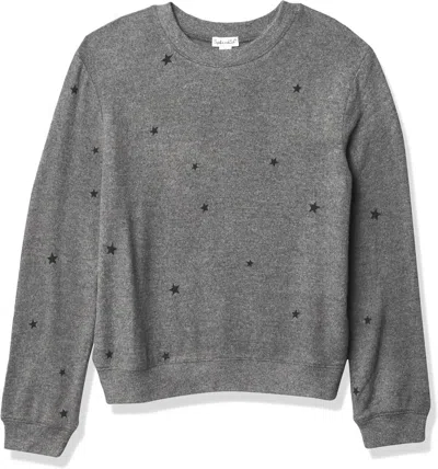 Splendid Kids' Girl's Long Sleeve Sweatshirt Top In Grey Star In Gray