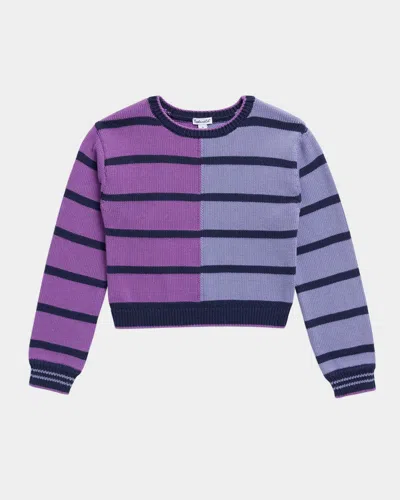 Splendid Kids' Girl's Miss Match Striped Cotton-blend Sweater In Blue