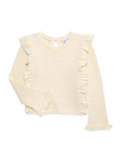 Splendid Kids' Girl's Sardina Textured Knit Top In Natural