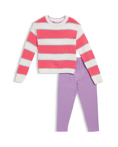 Splendid Girls' 2 Piece Ojai Striped Sweater Set - Little Kid In Terracotta