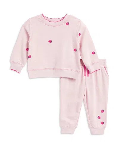 Splendid Girls Berry Sweet Pullover Sweatshirt And Joggers Set - Baby In Pink
