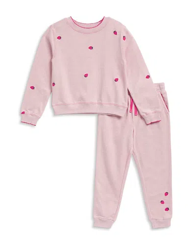 Splendid Girls' Berry Sweet Pullover Sweatshirt & Pants Set - Little Kid In Pink
