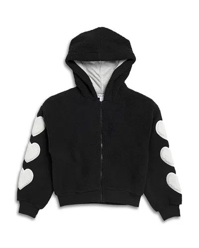 Splendid Girls' Big Hearts Jacket - Big Kid In Black/white