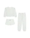 Splendid Girls' Brushed Jersey Top, Shorts & Pants Pajamas Set - Big Kid In Nude