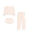 Splendid Girls' Brushed Jersey Top, Shorts & Pants Pajamas Set - Big Kid In Pink