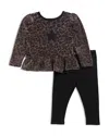 Splendid Girls' Cheetah Girl Long Sleeved Top & Leggings Set - Baby In Animal Print
