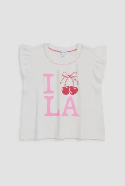 Splendid Kids' Girls Cherry Love Short Sleeve Tee In White