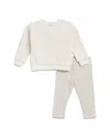 Splendid Girls' Chevron Textured Velour Top And Pants Set - Baby In Snow