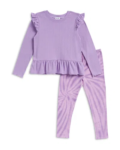 Splendid Girls' Clematis Top & Tie Dyed Leggings Set - Little Kid In Black