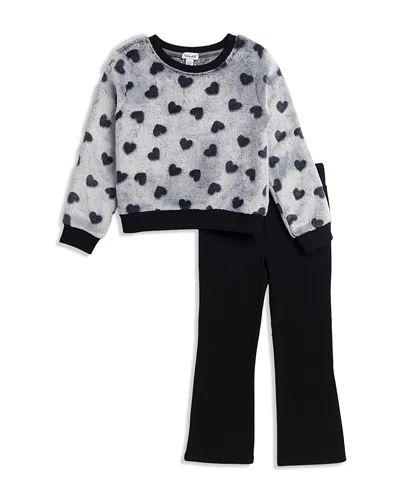 Splendid Girls' Cozy Heart Fleece Sweatshirt & Leggings Set - Little Kid In Blue