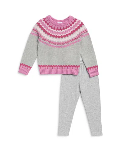 Splendid Girls' Fair Isle Fun Sweater & Leggings Set - Little Kid In Pink Multi