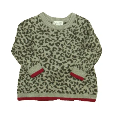 Pre-owned Splendid Kids' Girls Gray Leopard Sweater In Grey