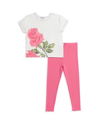 Splendid Girls' In Full Bloom Short Sleeve Set - Little Kid In Pink