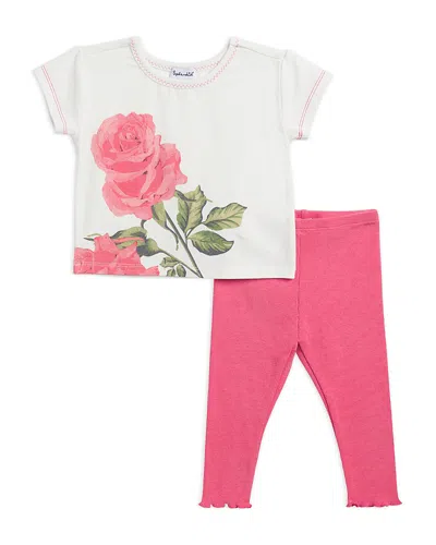Splendid Kids' Girls' In Full Bloom Short Sleeved Tee & Pants Set - Baby In Pink