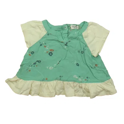 Pre-owned Splendid Kids' Girls Ivory Green Blouse In White