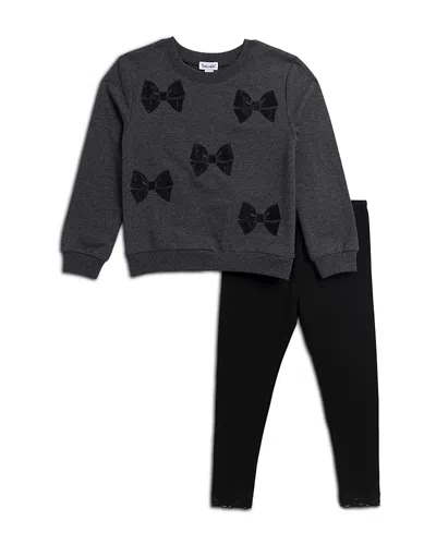 Splendid Girls' Lacy Bows Sweatshirt & Leggings Set - Little Kid In Gray