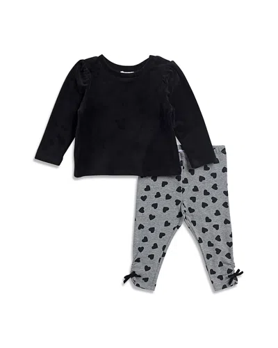 Splendid Girls' Long Sleeved Top & Mini Heart Leggings Set - Baby In Multi