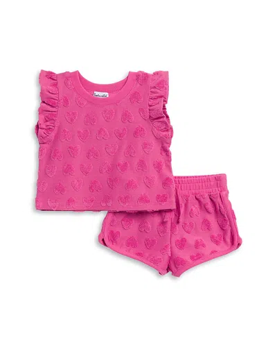 Splendid Girls' Loop Terry Hearts Top & Shorts Set - Baby In Multi