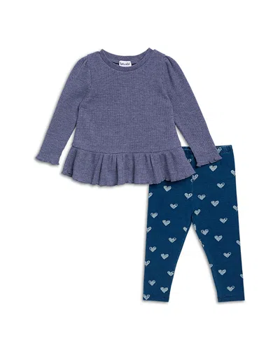 Splendid Girls' Ocean Hearts Leggings Set - Baby In Deep Navy